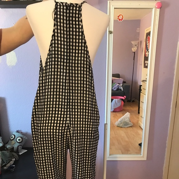 Long plaid overall/romper - Picture 2 of 3